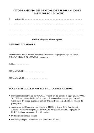 modulo rinnovo passaporto scarica